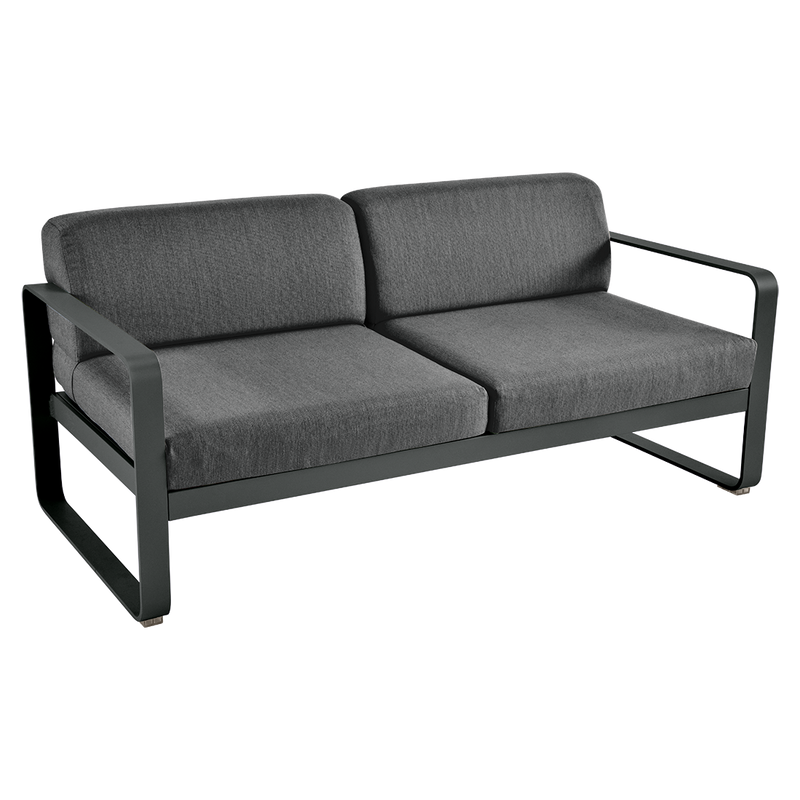 Load image into Gallery viewer, Fermob Bellevie 2-seater outdoor sofa– Anthracite frame with Graphite Grey fabric cushions