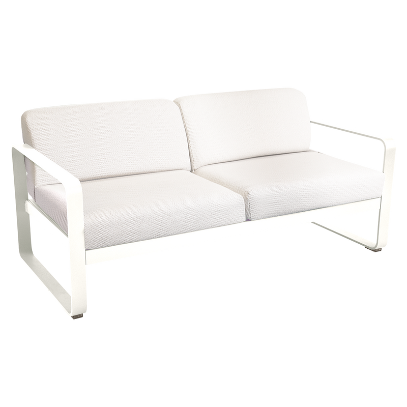 Load image into Gallery viewer, Fermob Bellevie 2-seater outdoor sofa– Cotton White frame with Pearl fabric cushions