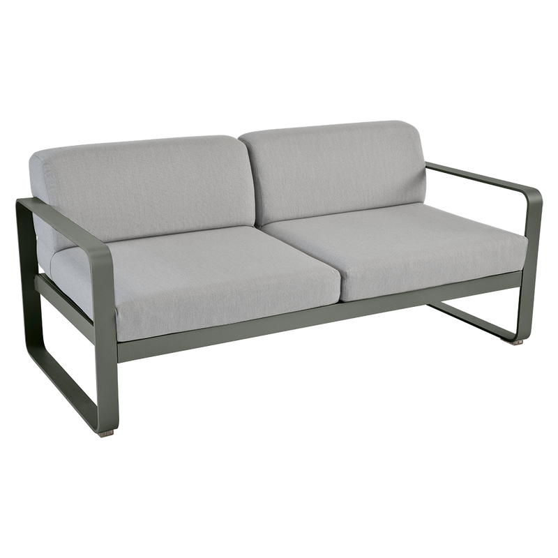 Load image into Gallery viewer, Fermob Bellevie 2-seater outdoor sofa– Rosemary frame with Flannel Grey fabric cushions