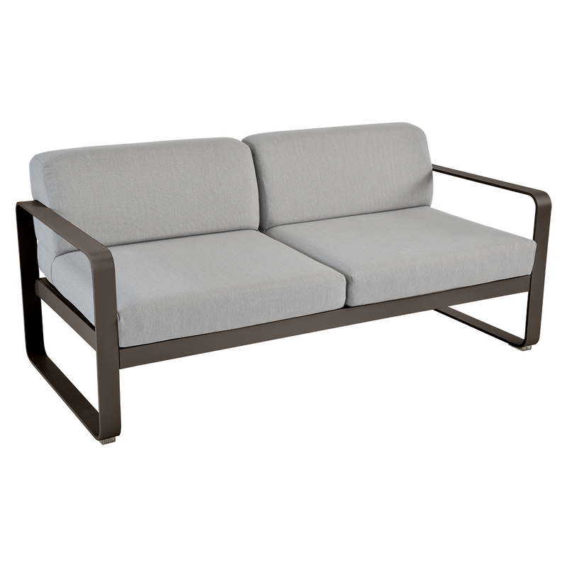 Load image into Gallery viewer, Fermob Bellevie 2-seater outdoor sofa– Tonka frame with Flannel Grey fabric cushions