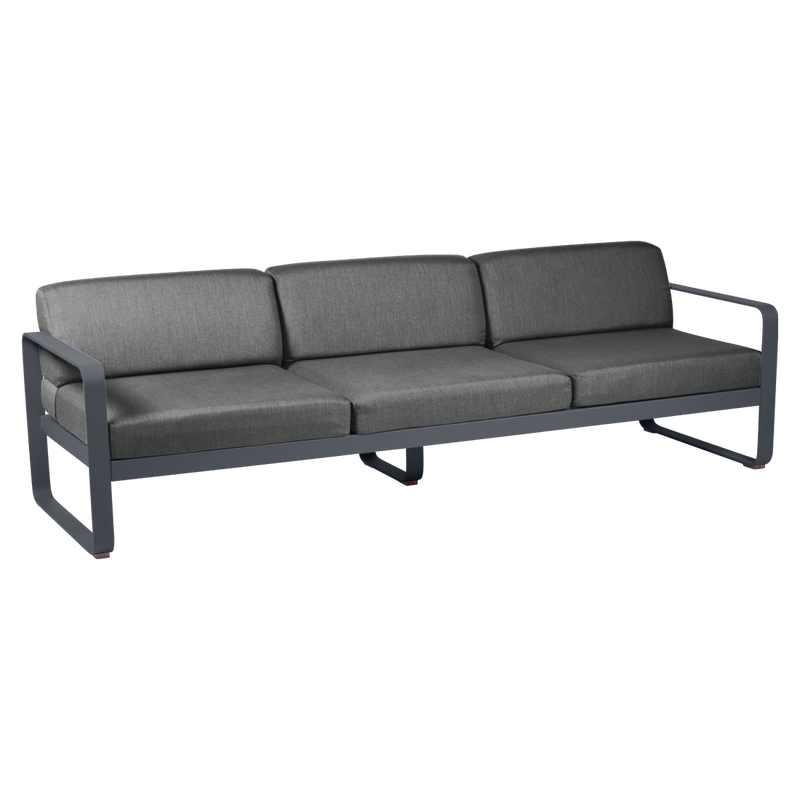 Load image into Gallery viewer, Fermob Bellevie 3-seater outdoor sofa– Anthracite frame with Graphite Grey fabric cushions