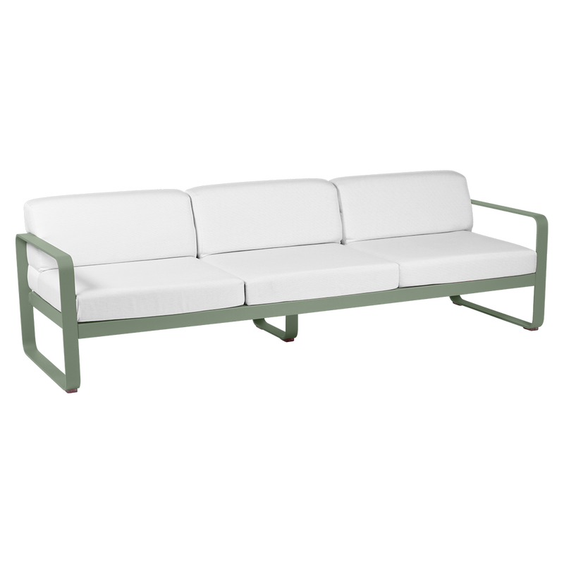 Load image into Gallery viewer, Fermob Bellevie 3-seater outdoor sofa– Cactus frame with Off-White fabric cushions