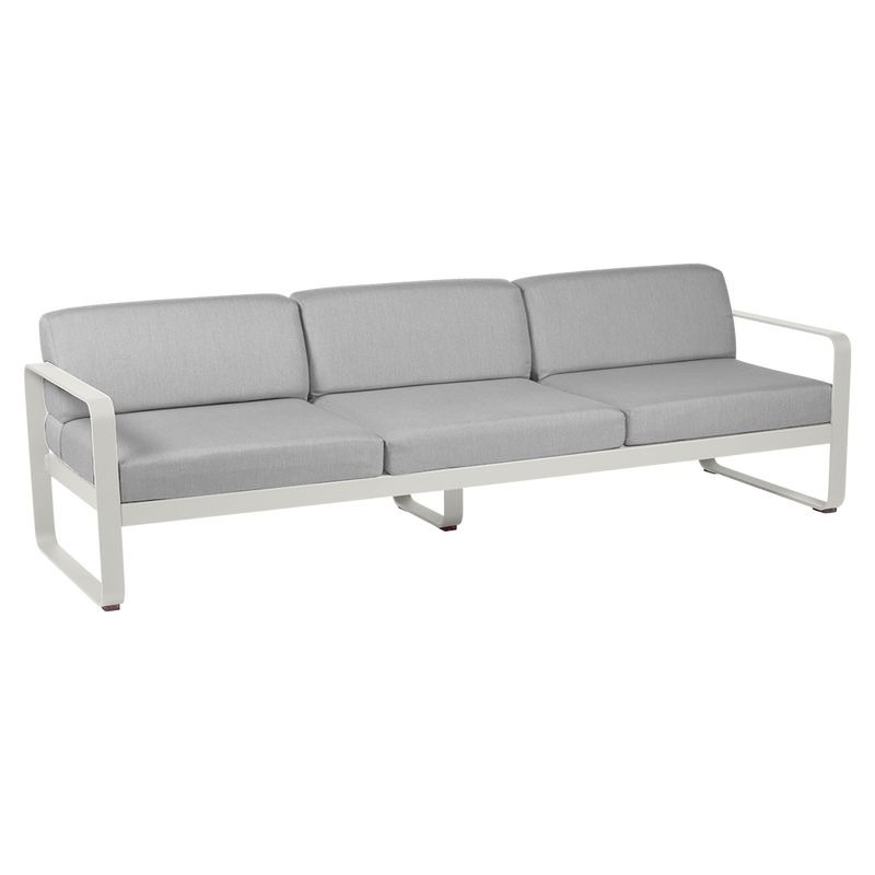 Load image into Gallery viewer, Fermob Bellevie 3-seater outdoor sofa– Clay Grey frame with Flannel Grey fabric cushions