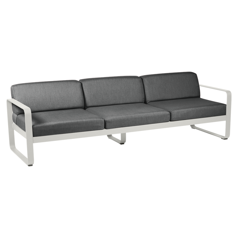 Load image into Gallery viewer, Fermob Bellevie 3-seater outdoor sofa– Clay Grey frame with Graphite Grey fabric cushions