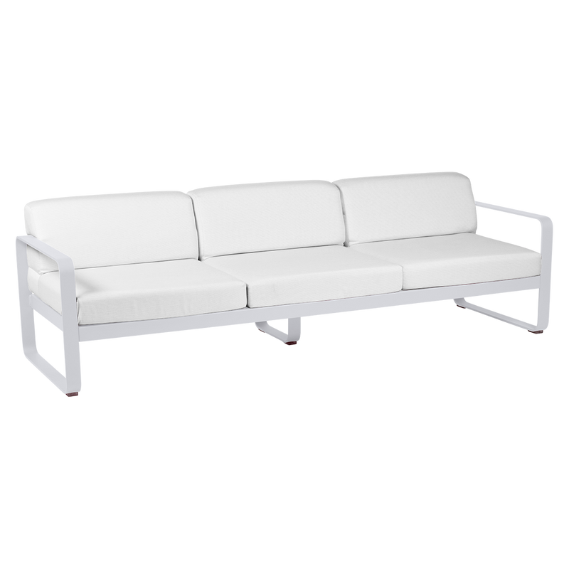 Load image into Gallery viewer, Fermob Bellevie 3-seater outdoor sofa– Cotton White frame with Off-White fabric cushions