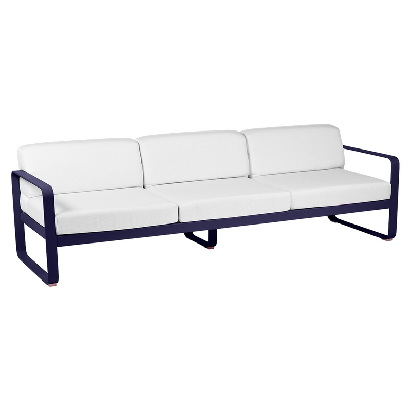 Load image into Gallery viewer, Fermob Bellevie 3-seater outdoor sofa– Deep Blue frame with Off-White fabric cushions