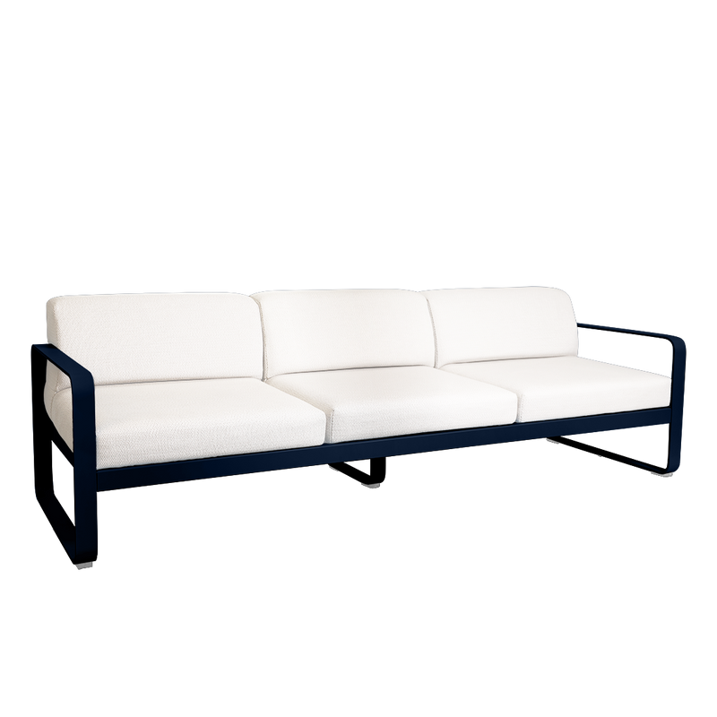 Load image into Gallery viewer, Fermob Bellevie 3-seater outdoor sofa– Deep Blue frame with Pearl fabric cushions