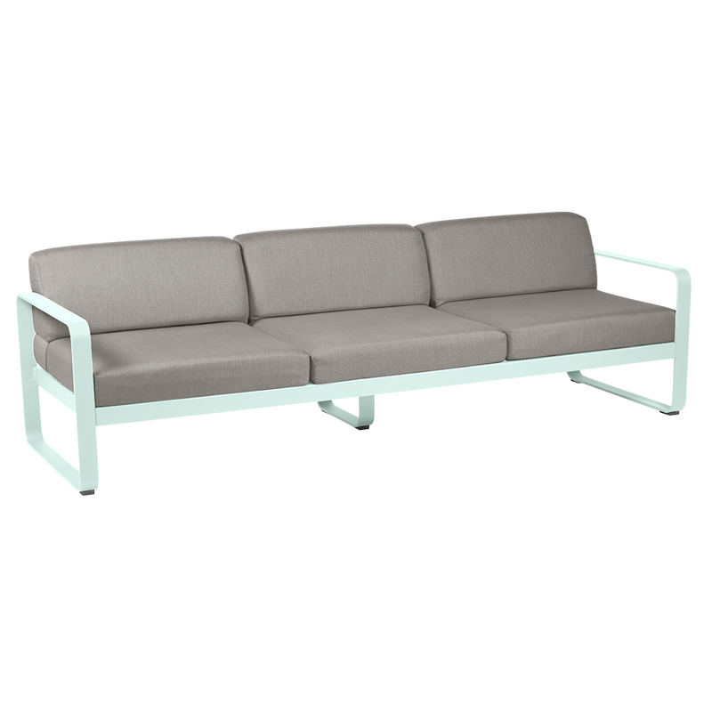 Load image into Gallery viewer, Fermob Bellevie 3-seater outdoor sofa– Ice Mint frame with Grey Taupe fabric cushions