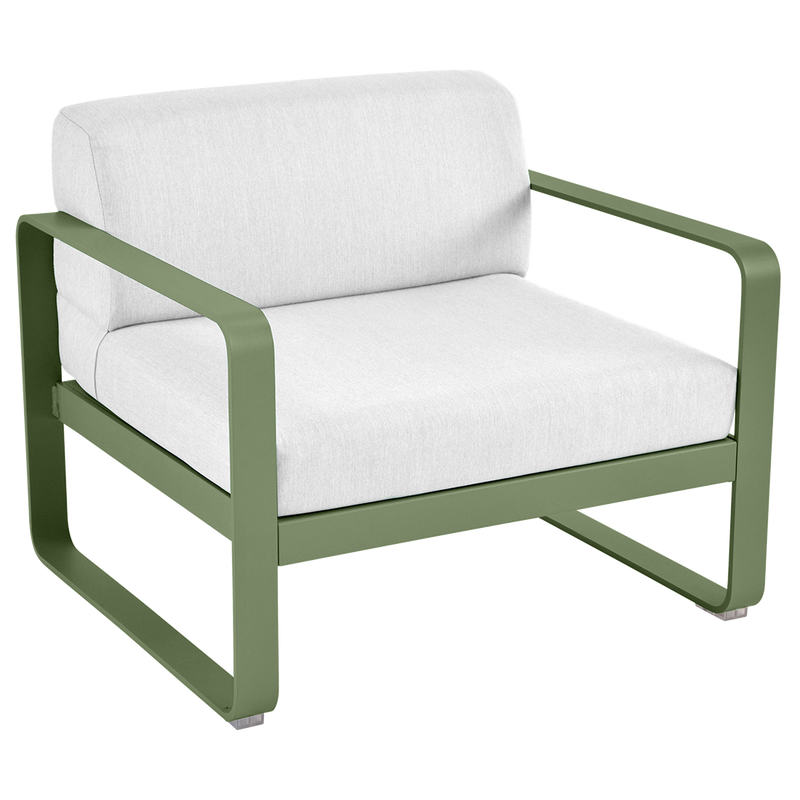 Load image into Gallery viewer, Fermob Bellevie outdoor lounge armchair– Cactus frame with Off-White fabric cushions