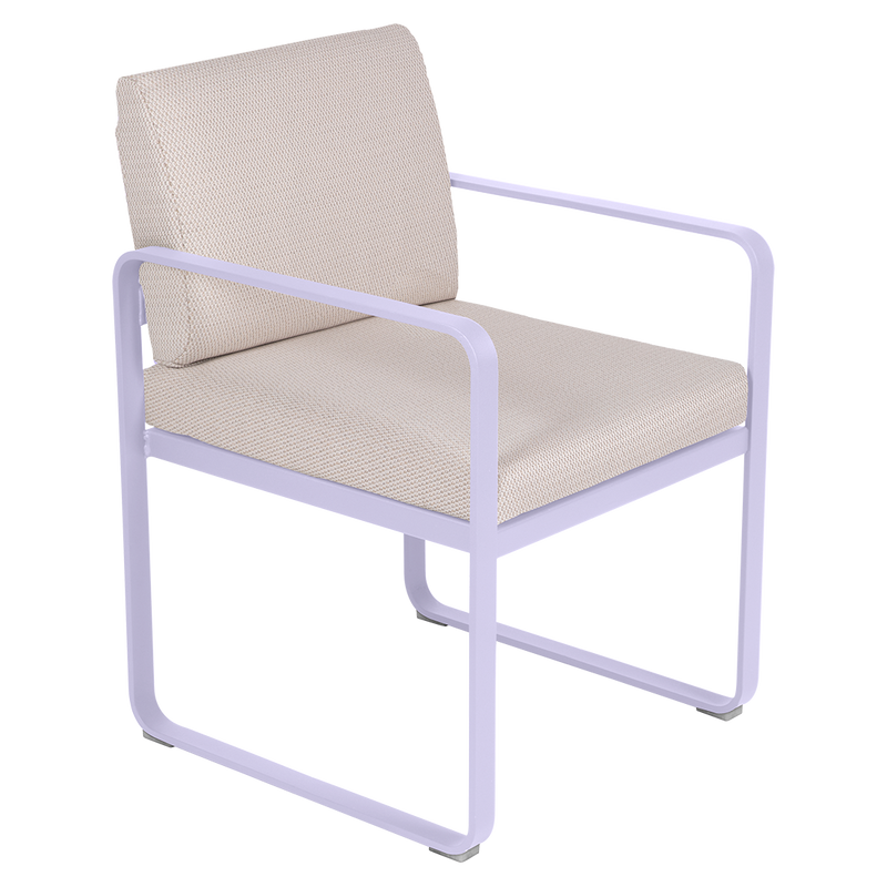 Load image into Gallery viewer, Fermob Bellevie dining armchair– Marshmallow frame with Pearl fabric cushions