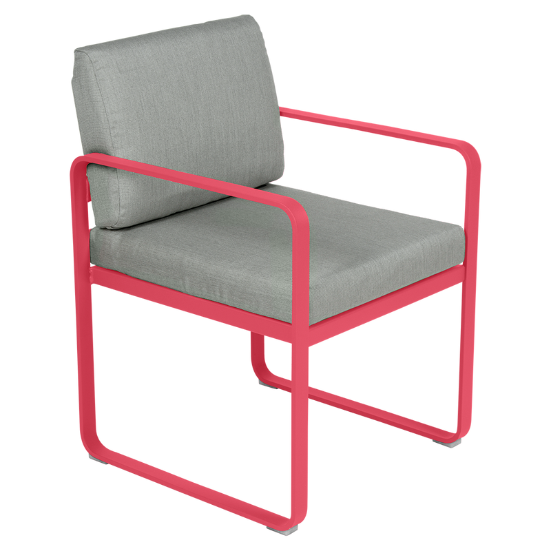 Load image into Gallery viewer, Fermob Bellevie dining armchair– Rosalie frame with Flannel Grey fabric cushions