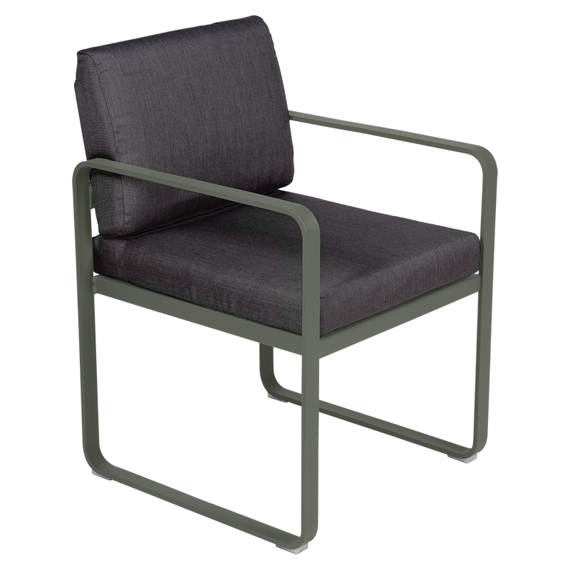 Load image into Gallery viewer, Fermob Bellevie dining armchair– Rosemary frame with Graphite Grey fabric cushions
