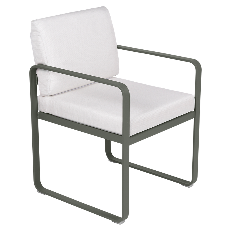 Load image into Gallery viewer, Fermob Bellevie dining armchair– Rosemary frame with Off-White fabric cushions
