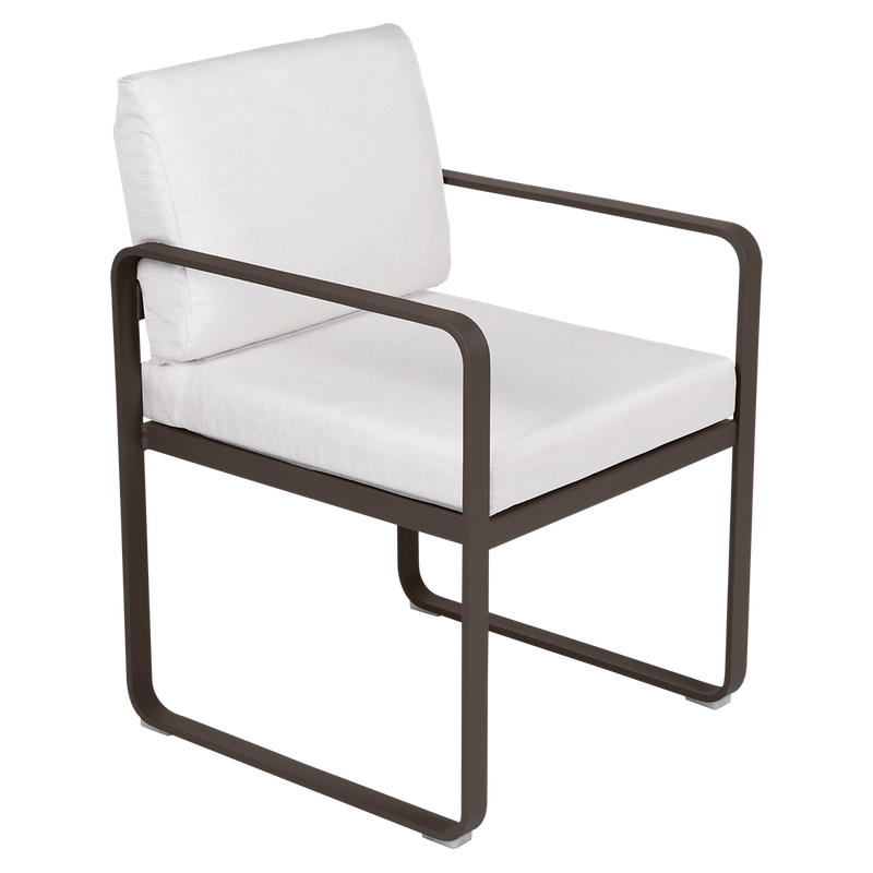 Load image into Gallery viewer, Fermob Bellevie dining armchair– Tonka frame with Off-White fabric cushions