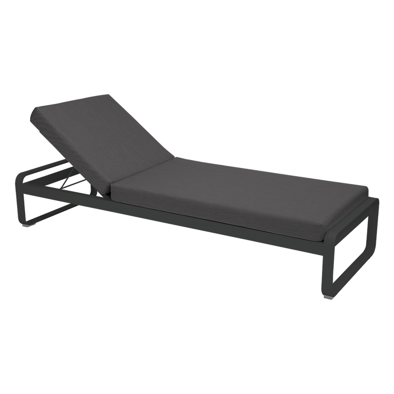 Load image into Gallery viewer, Fermob Bellevie Premium sunlounger– Anthracite frame with Graphite Grey fabric cushions