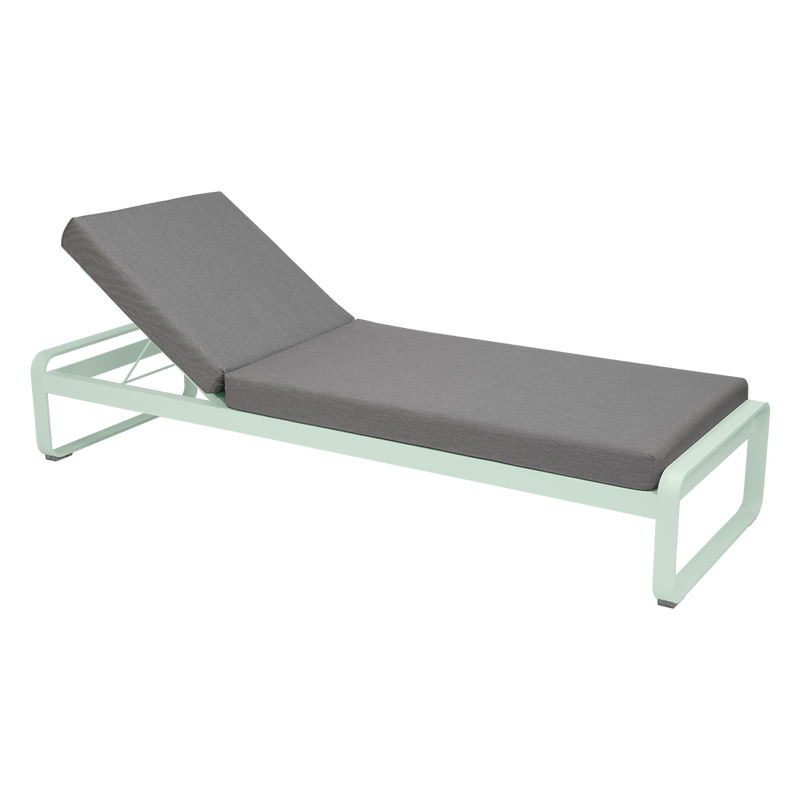 Load image into Gallery viewer, Fermob Bellevie Premium sunlounger– Ice Mint frame with Flannel Grey fabric cushions