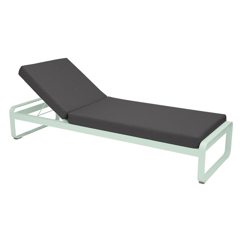 Load image into Gallery viewer, Fermob Bellevie Premium sunlounger– Ice Mint frame with Graphite Grey fabric cushions