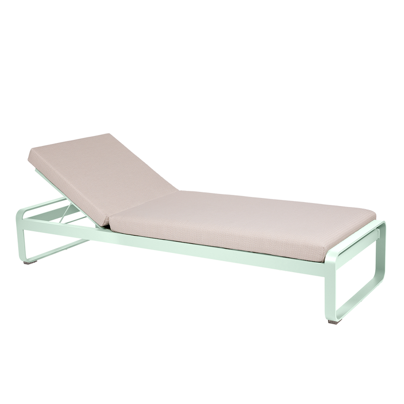 Load image into Gallery viewer, Fermob Bellevie Premium sunlounger– Ice Mint frame with Pearl fabric cushions