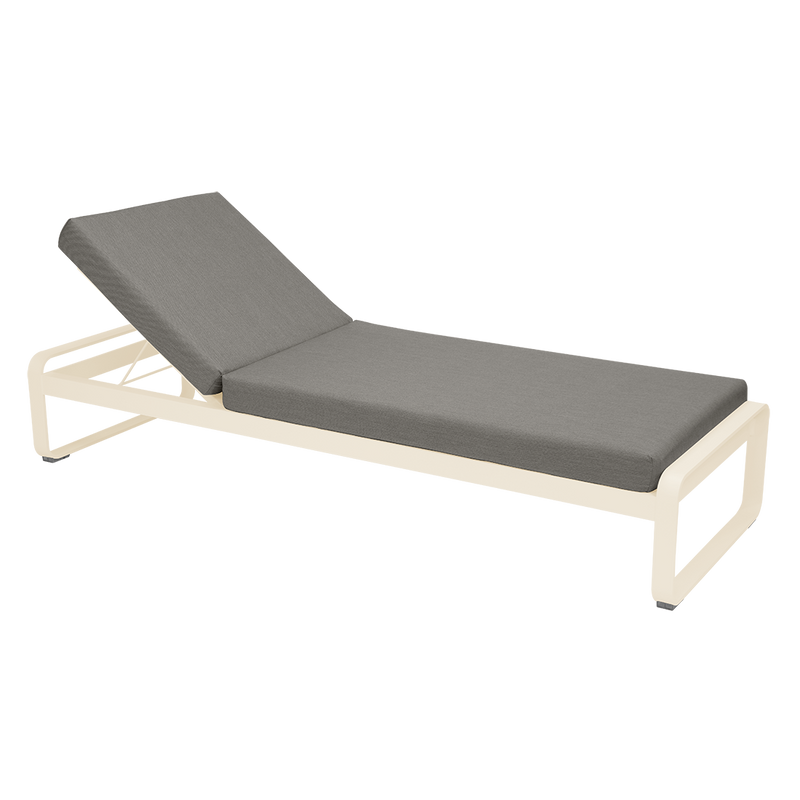 Load image into Gallery viewer, Fermob Bellevie Premium sunlounger– Latte Beige frame with Grey Taupe fabric cushions