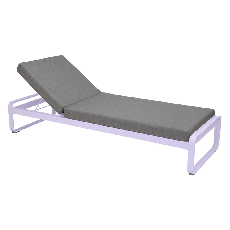 Load image into Gallery viewer, Fermob Bellevie Premium sunlounger– Marshmallow frame with Flannel Grey fabric cushions