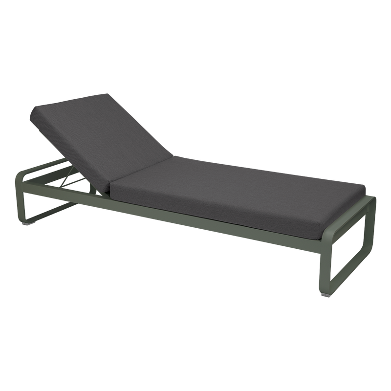 Load image into Gallery viewer, Fermob Bellevie Premium sunlounger– Rosemary frame with Graphite Grey fabric cushions