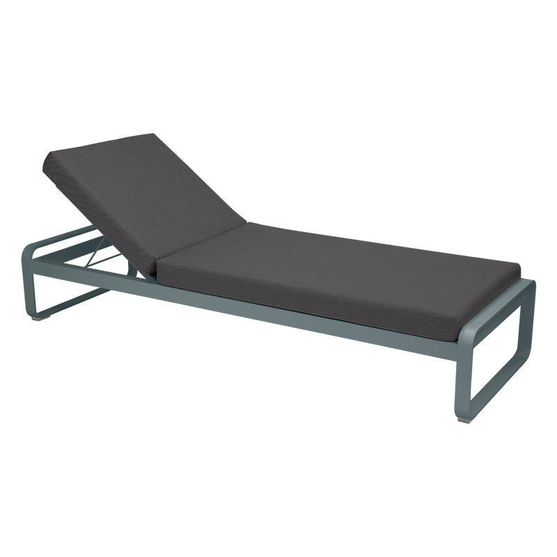 Load image into Gallery viewer, Fermob Bellevie Premium sunlounger– Storm Grey frame with Graphite Grey fabric cushions