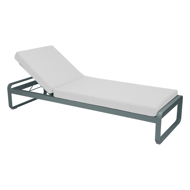 Load image into Gallery viewer, Fermob Bellevie Premium sunlounger– Storm Grey frame with Off-White fabric cushions