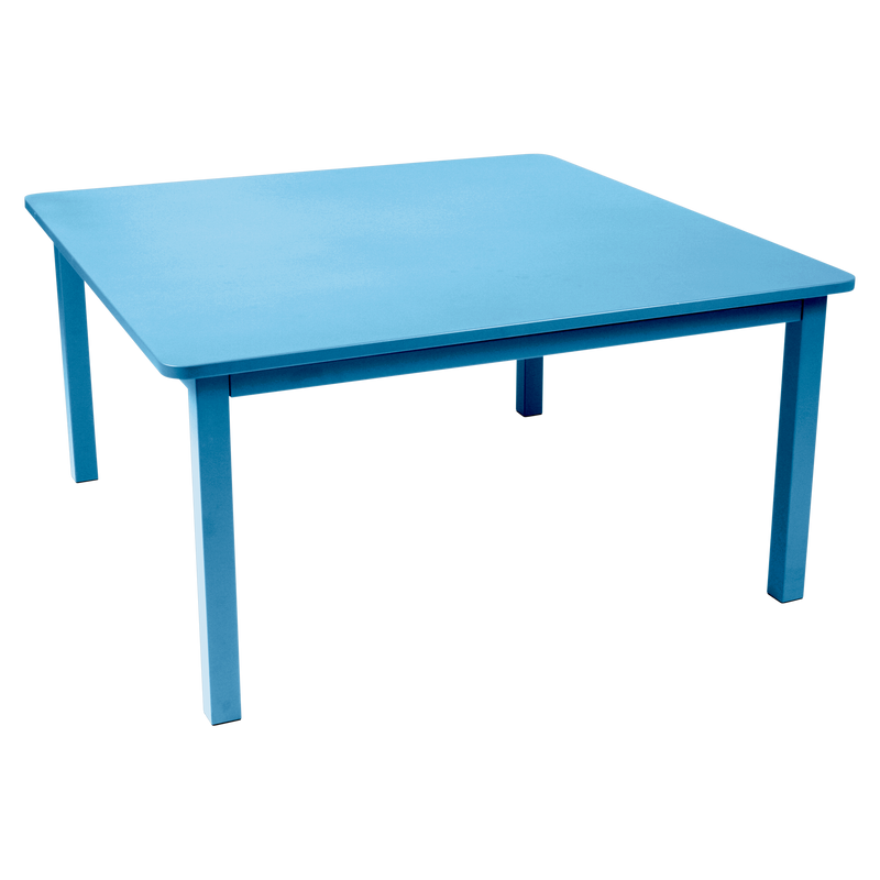 Load image into Gallery viewer, Fermob Craft Square Table 143 x 143 cm in Maya Blue – large square garden dining table in powder-coated steel
