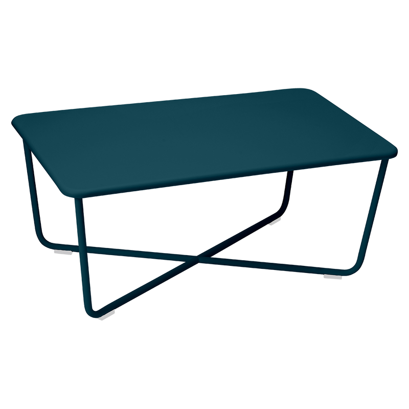Load image into Gallery viewer, Fermob Croisette Low Table 97 x 57 cm in Acapulco Blue – outdoor coffee table in powder-coated steel