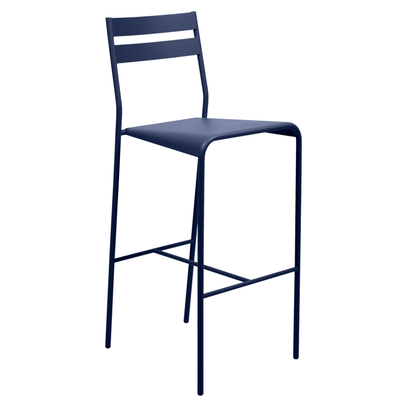 Load image into Gallery viewer, Fermob Facto Bar Chair in Deep Blue – outdoor bar chair in powder-coated steel