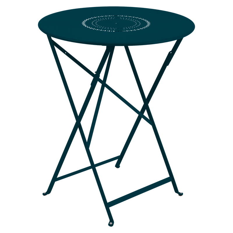 Load image into Gallery viewer, Fermob Floreal Folding Table Ø60 cm in Acapulco Blue – folding bistro table in powder-coated steel