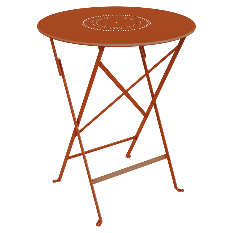 Load image into Gallery viewer, Fermob Floreal Folding Table Ø60 cm in Candied Orange – folding bistro table in powder-coated steel