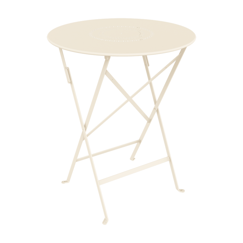 Load image into Gallery viewer, Fermob Floreal Folding Table Ø60 cm in Latte Beige – folding bistro table in powder-coated steel
