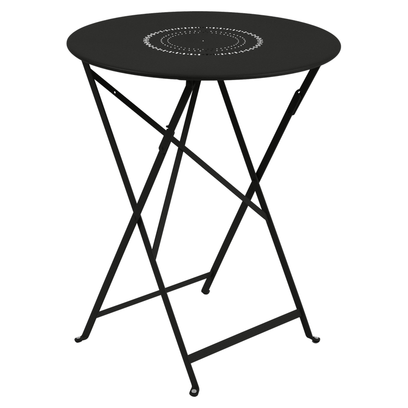 Load image into Gallery viewer, Fermob Floreal Folding Table Ø60 cm in Liquorice – folding bistro table in powder-coated steel