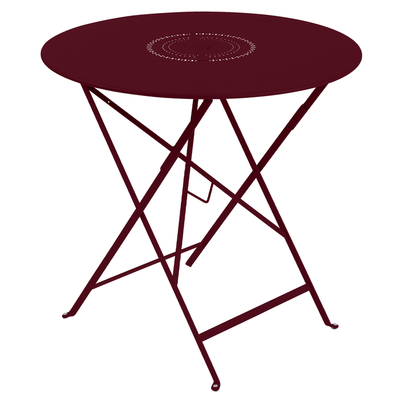 Load image into Gallery viewer, Fermob Floreal Folding Table Ø77 cm in Black Cherry – round folding garden table in powder-coated steel