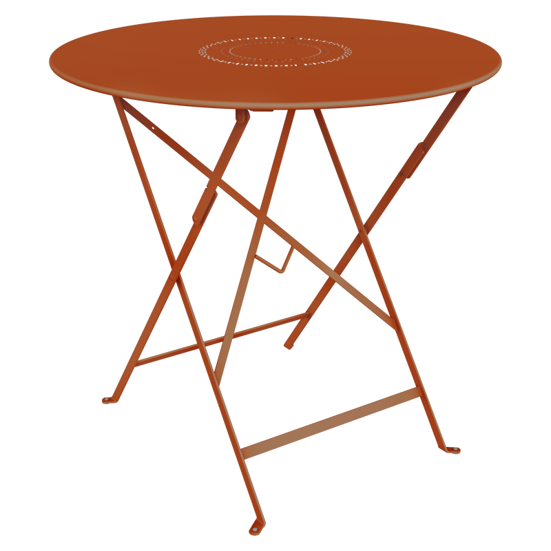 Load image into Gallery viewer, Fermob Floreal Folding Table Ø77 cm in Candied Orange – round folding garden table in powder-coated steel
