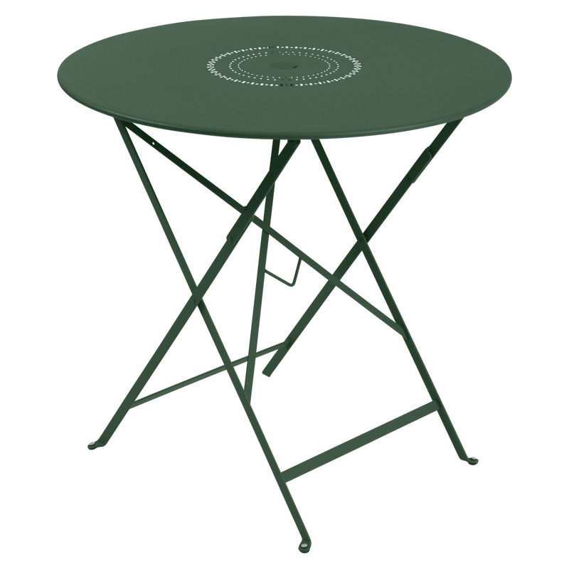 Load image into Gallery viewer, Fermob Floreal Folding Table Ø77 cm in Cedar Green – round folding garden table in powder-coated steel
