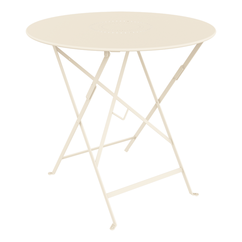 Load image into Gallery viewer, Fermob Floreal Folding Table Ø77 cm in Latte Beige – round folding garden table in powder-coated steel