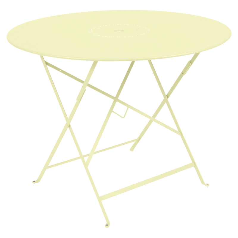 Load image into Gallery viewer, Fermob Floreal Folding Table Ø96 cm in Frosted Lemon – large round folding table in powder-coated steel