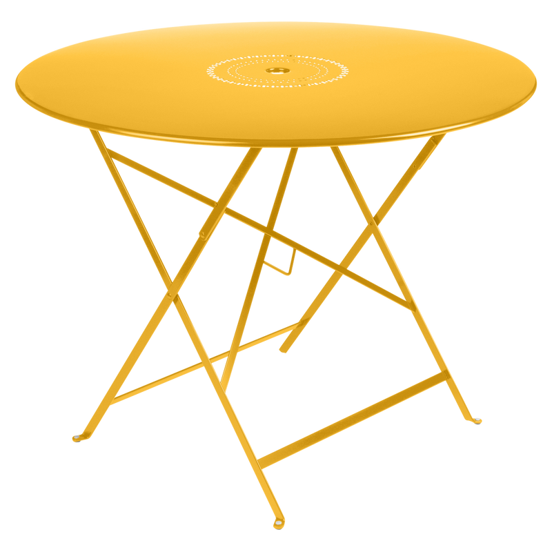 Load image into Gallery viewer, Fermob Floreal Folding Table Ø96 cm in Honey – large round folding table in powder-coated steel