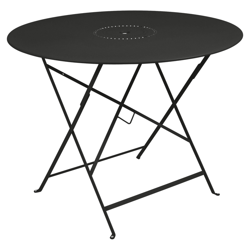 Load image into Gallery viewer, Fermob Floreal Folding Table Ø96 cm in Liquorice – large round folding table in powder-coated steel