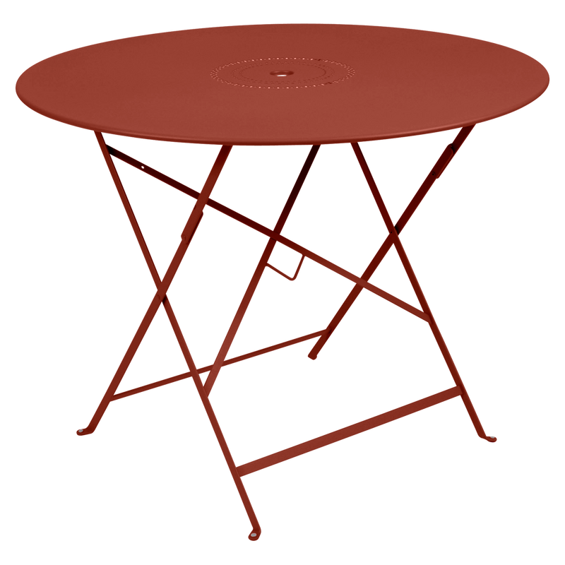 Load image into Gallery viewer, Fermob Floreal Folding Table Ø96 cm in Red Ochre – large round folding table in powder-coated steel