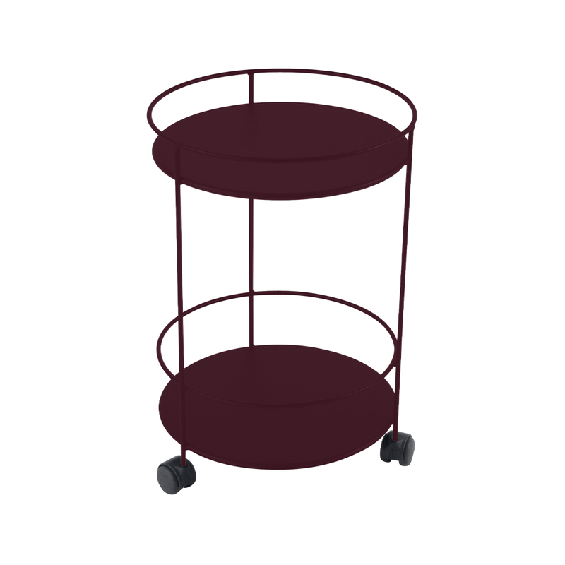 Load image into Gallery viewer, Fermob Guinguette Wheeled Side Table in Black Cherry