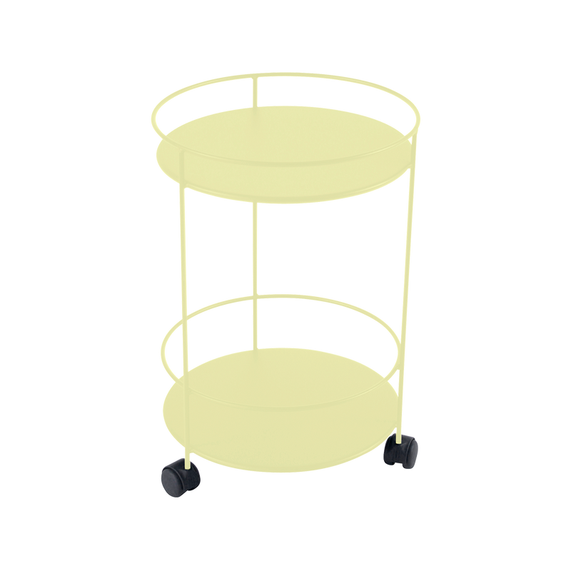 Load image into Gallery viewer, Fermob Guinguette Wheeled Side Table in Frosted Lemon