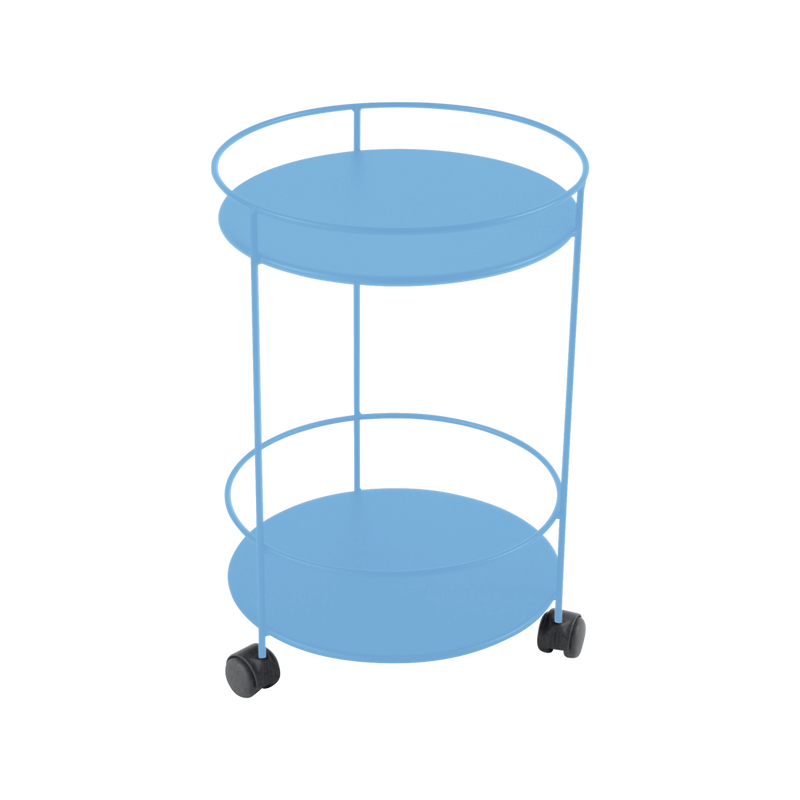 Load image into Gallery viewer, Fermob Guinguette Wheeled Side Table in Maya Blue