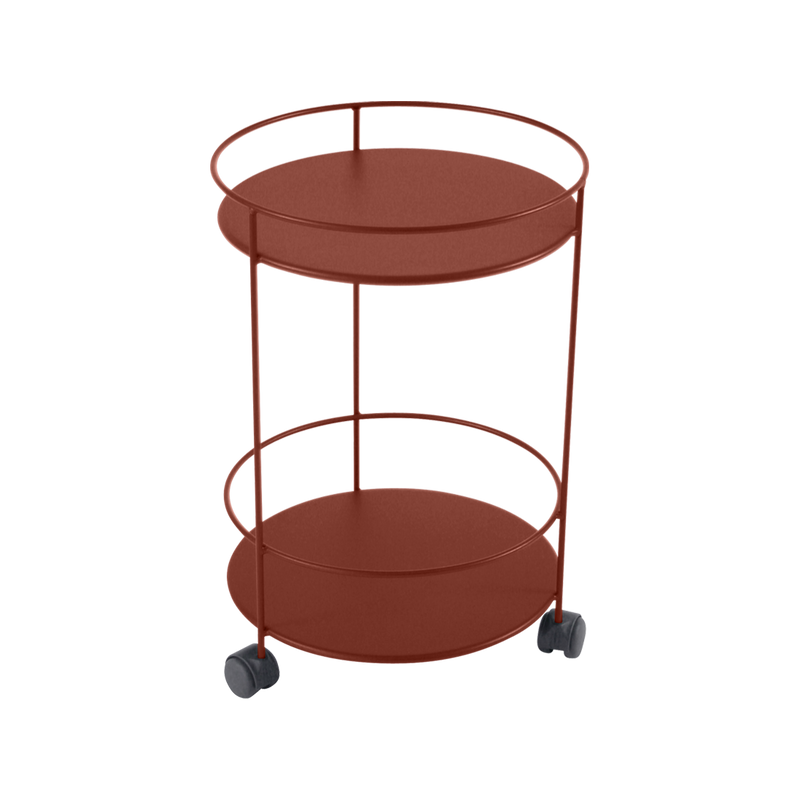 Load image into Gallery viewer, Fermob Guinguette Wheeled Side Table in Red Ochre