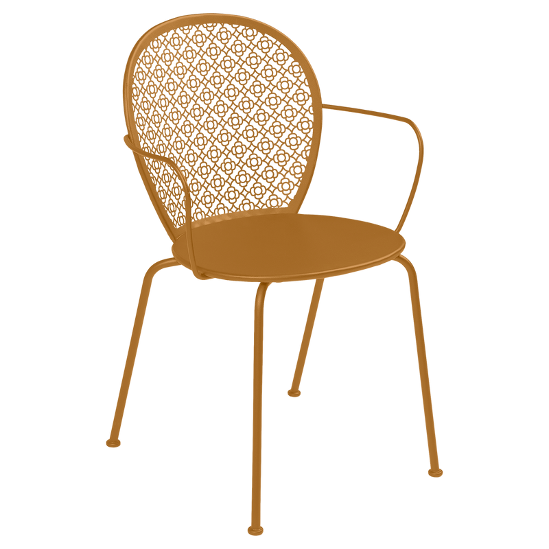 Load image into Gallery viewer, Fermob Lorette Armchair in Gingerbread – romantic metal garden armchair in powder-coated steel