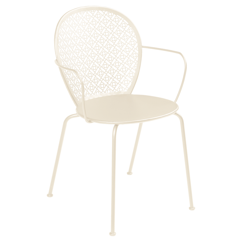 Load image into Gallery viewer, Fermob Lorette Armchair in Latte Beige – romantic metal garden armchair in powder-coated steel