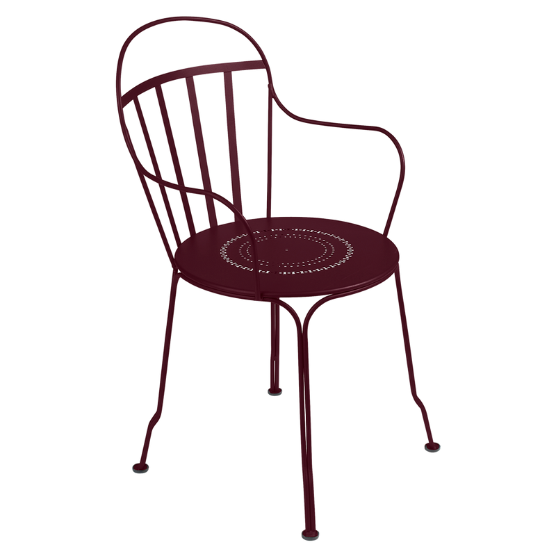 Load image into Gallery viewer, Fermob Louvre Armchair in Black Cherry – stackable metal garden armchair in powder-coated steel