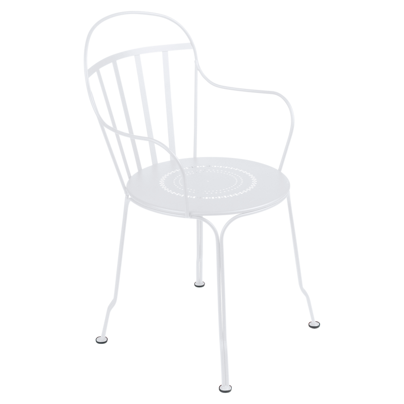 Load image into Gallery viewer, Fermob Louvre Armchair in Cotton White – stackable metal garden armchair in powder-coated steel